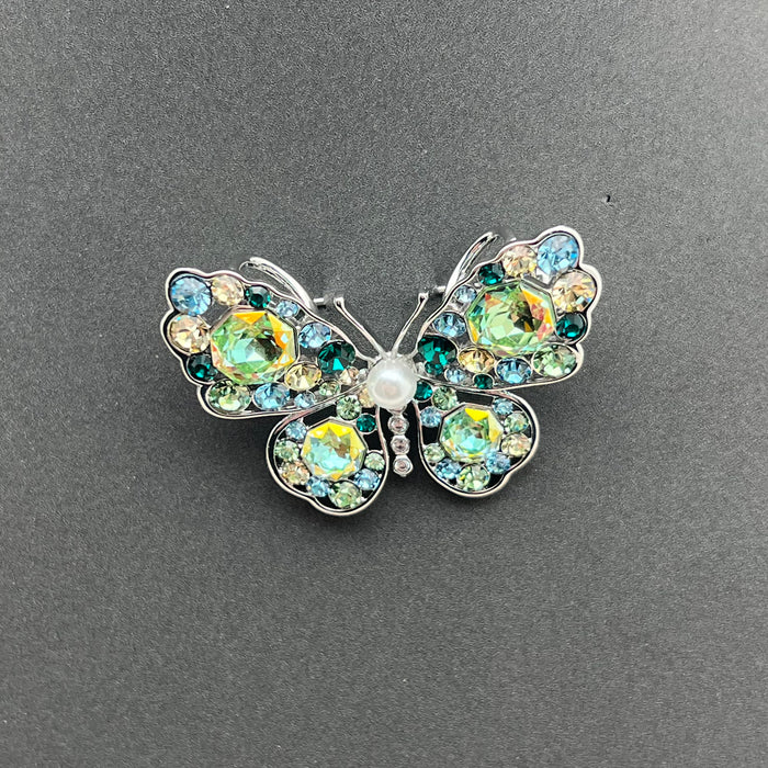 Swarovski Crystal Butterfly Brooch – Aurora Multicolor Luxury Pin