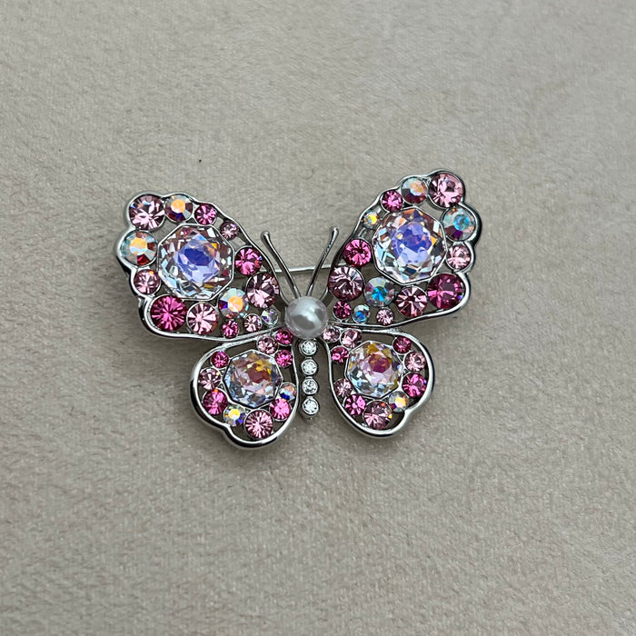 Swarovski Crystal Butterfly Brooch – Aurora Multicolor Luxury Pin