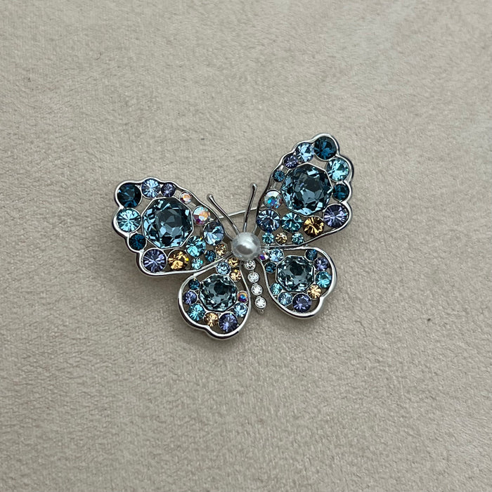 Swarovski Crystal Butterfly Brooch – Aurora Multicolor Luxury Pin