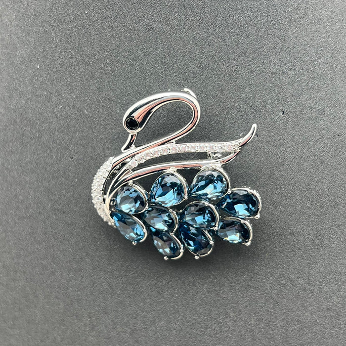 Swarovski Crystal Elegant Swan Brooch – Multicolor Luxury Pin