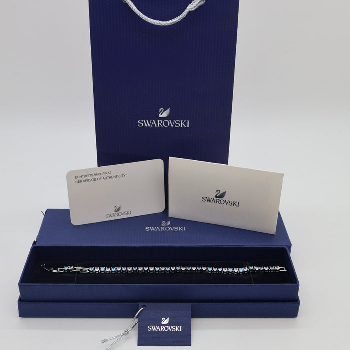 Swarovski Tennis Bracelet – Blue & White Crystal Elegance - 5536469