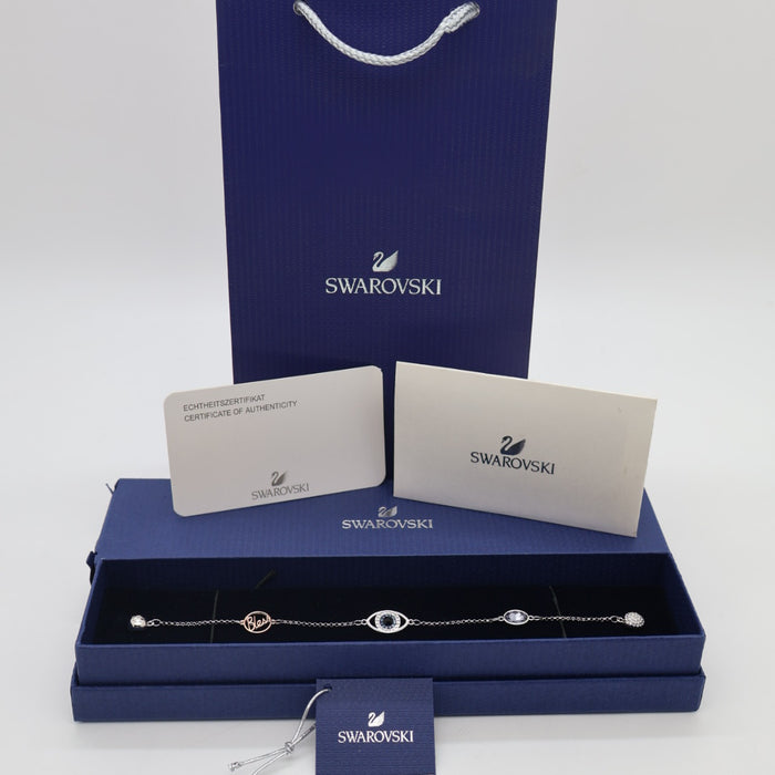 Swarovski "Yes" Adjustable Crystal Charm Bracelet – Blue & Clear Accent - 5373230