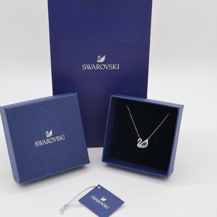 Swarovski Iconic Swan Necklace – Blue & White Crystal - 5521074