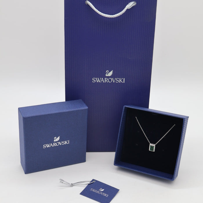 Swarovski Emerald-Cut Green Pendant Necklace - 5559380