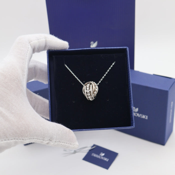 Swarovski Crystal Knot Pendant Necklace – Silver-Tone - 5409696