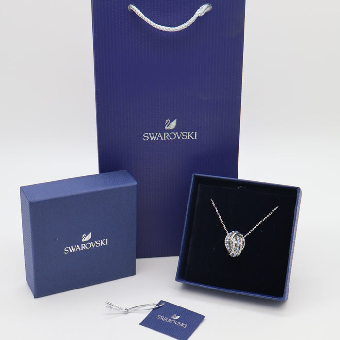 Swarovski Blue Infinity Twist Necklace – Rhodium Plated - 5537106