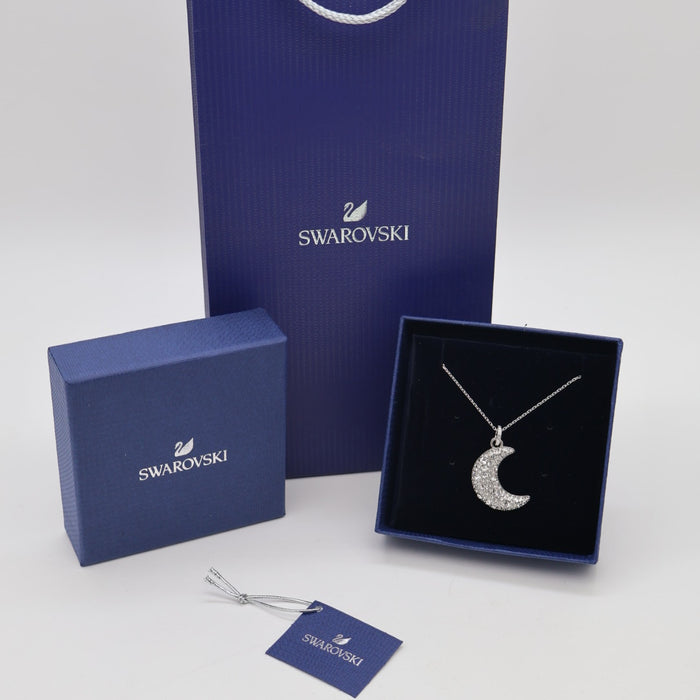 Swarovski Crescent Moon Pendant Necklace – Crystal Pave - 5666181