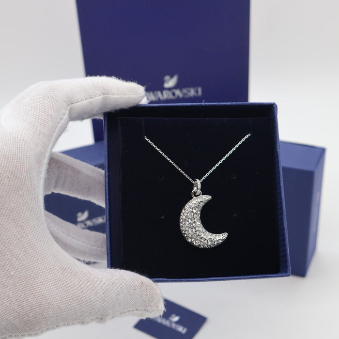 Swarovski Crescent Moon Pendant Necklace – Crystal Pave - 5666181
