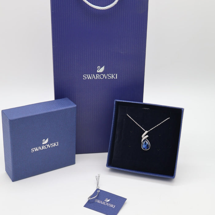 Swarovski Attract Pendant Necklace – Sapphire Blue Teardrop Crystal - 5408226