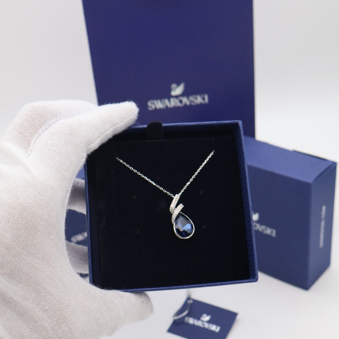 Swarovski Attract Pendant Necklace – Sapphire Blue Teardrop Crystal - 5408226