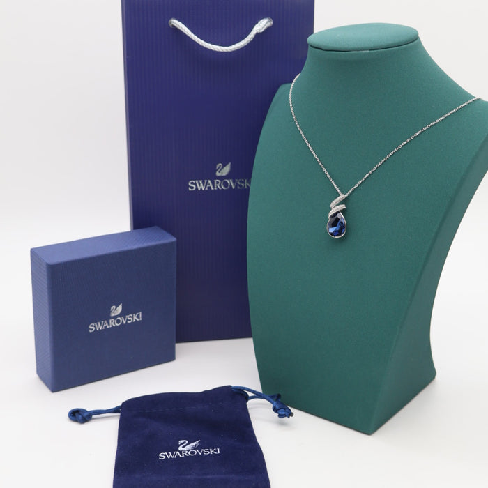 Swarovski Attract Pendant Necklace – Sapphire Blue Teardrop Crystal - 5408226