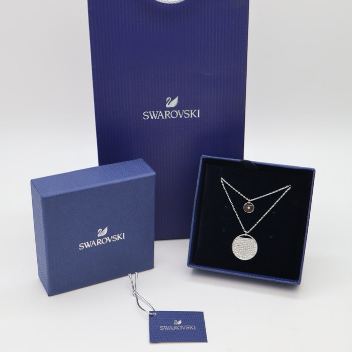Swarovski Ginger Layered Pendant Necklace – Double Circle Design - 5389047