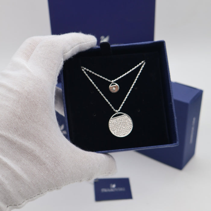 Swarovski Ginger Layered Pendant Necklace – Double Circle Design - 5389047