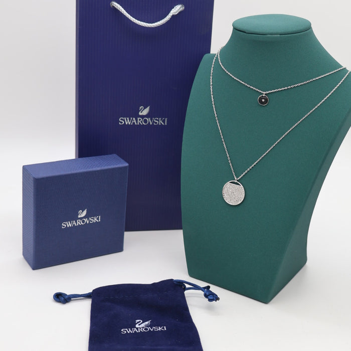 Swarovski Ginger Layered Pendant Necklace – Double Circle Design - 5389047