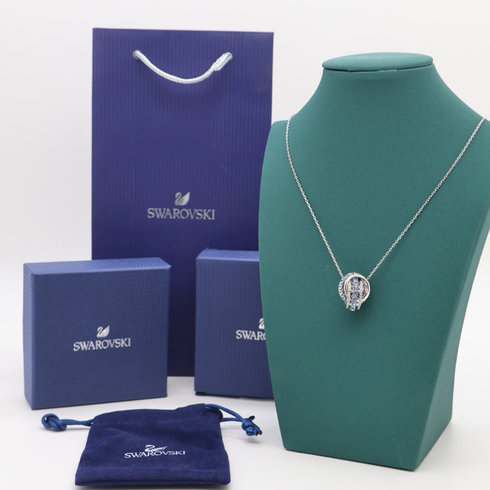 Swarovski Blue Infinity Twist Necklace – Rhodium Plated - 5537106