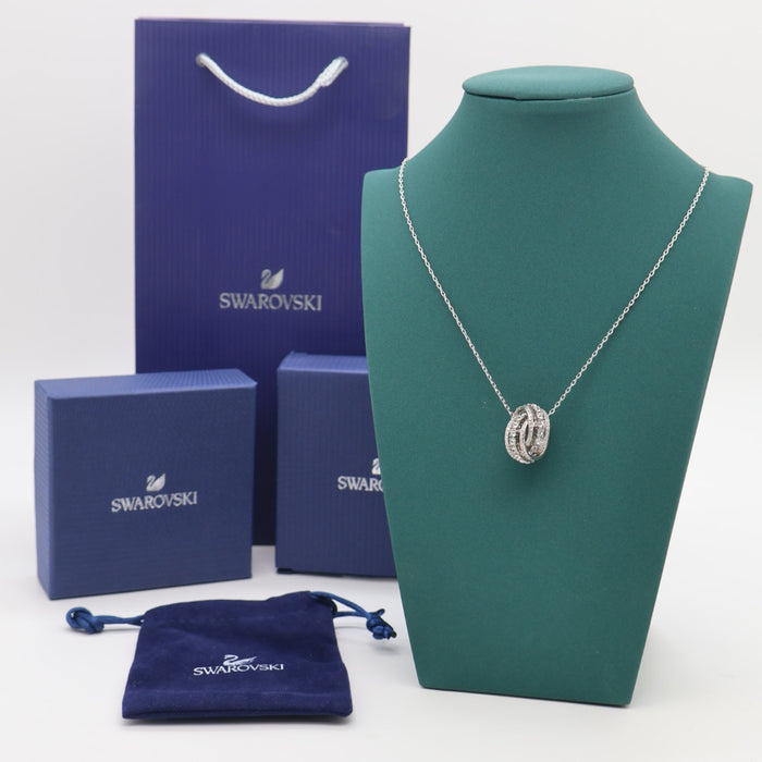 Swarovski Crystal Knot Pendant Necklace – Silver-Tone - 5409696