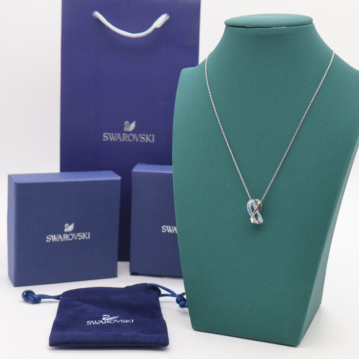Swarovski Infinity Blue Crystal Necklace – Rhodium Plated - 5582806
