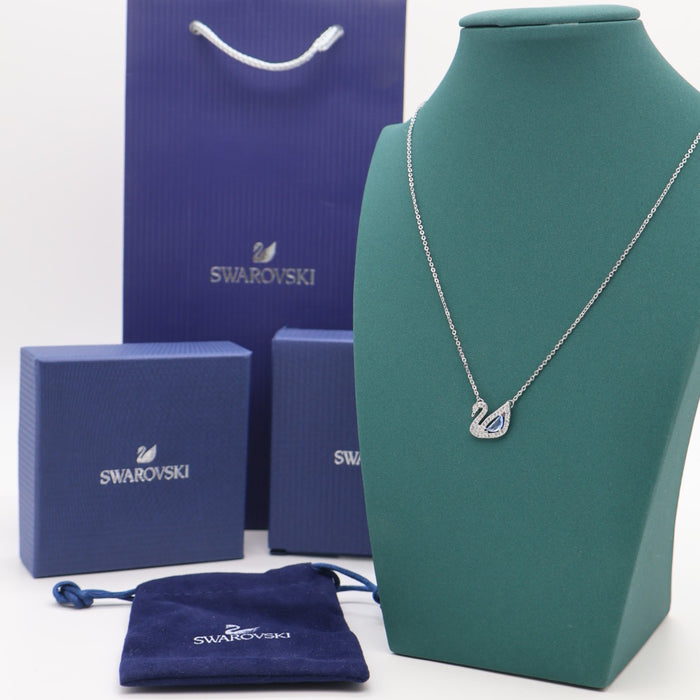Swarovski Iconic Swan Necklace – Blue & White Crystal - 5521074