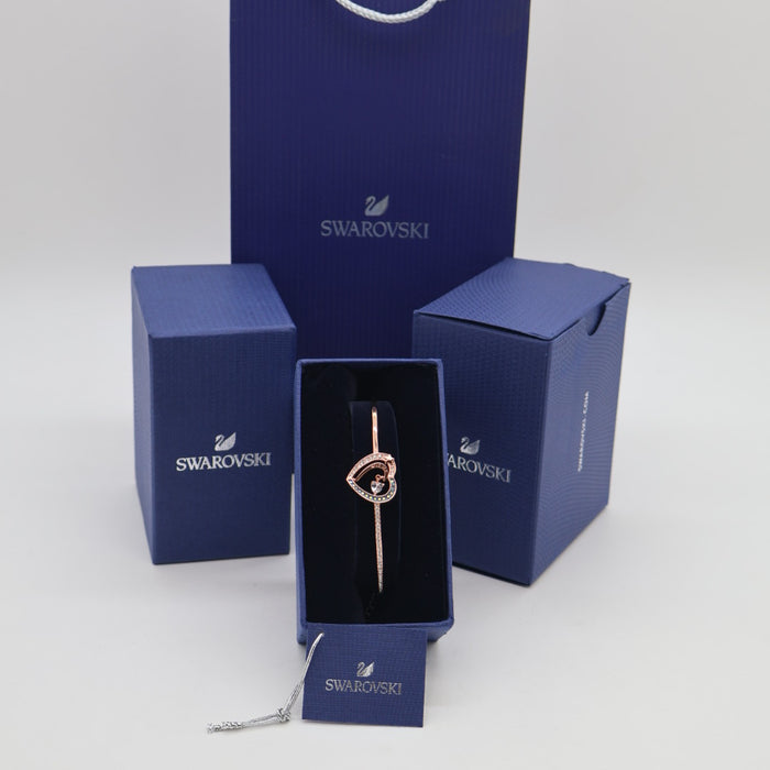 Swarovski Rose Gold Heart Bracelet with Blue & Clear Crystals - 5484018