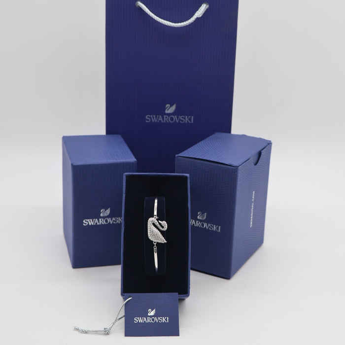 Swarovski Rhodium-Plated Bracelet with Blue Halo Crystal Pendant - 5011990