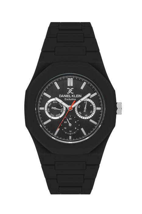 Daniel Klein Exclusive Black Chronograph Watch for Men DK.1.13559-1