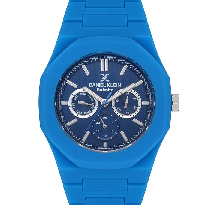 Daniel Klein Exclusive Chronograph Blue Silicone Strap Men’s Watch - DK.1.13559-5