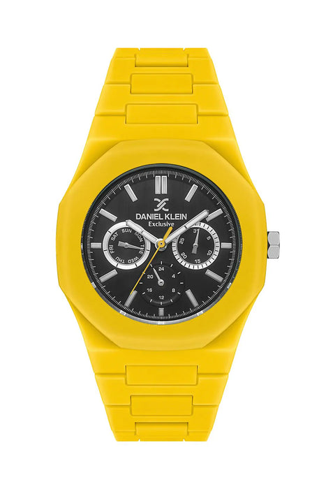 Daniel Klein Exclusive Chronograph Yellow Silicone Strap Men’s Watch - DK.1.13559-4