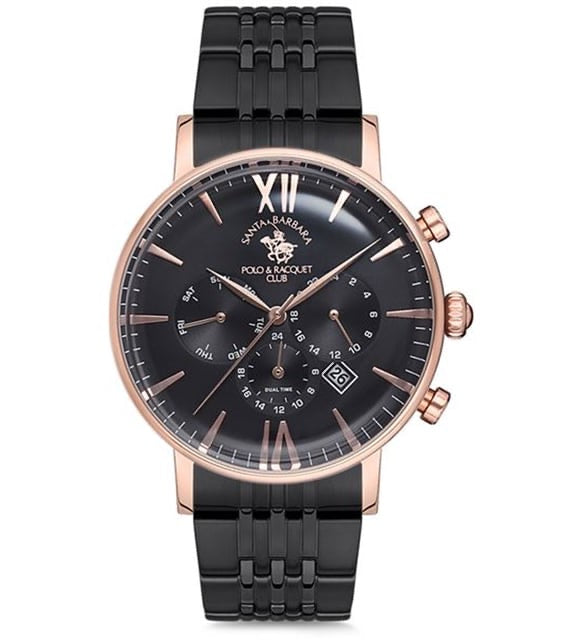 Santa Barbara Polo & Racquet Club Black & Rose Gold Chronograph Men’s Watch - SB.1.10082.5