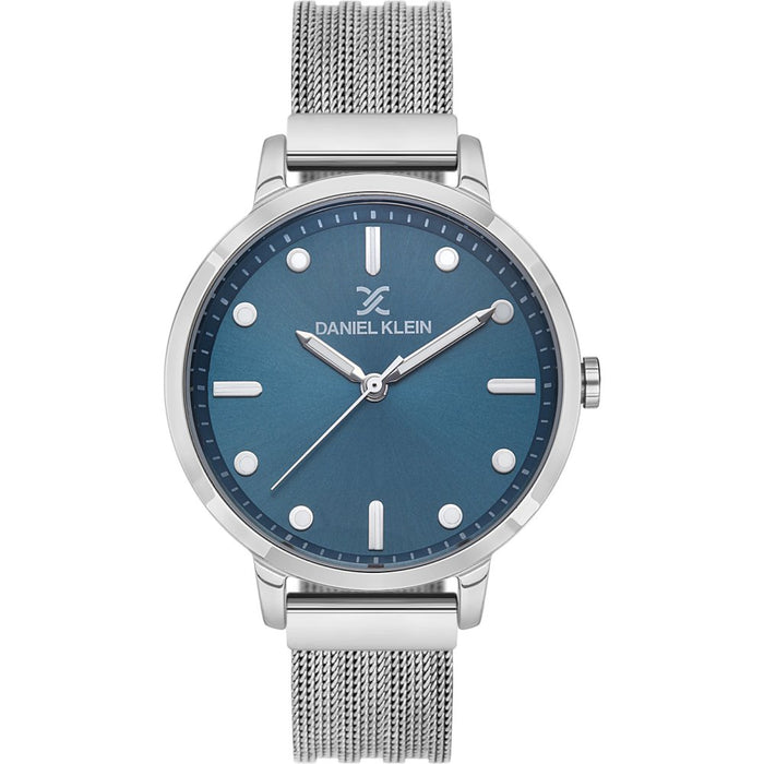 Daniel Klein Silver Mesh Strap Blue Dial Minimalist Watch - DK.1.13504-2