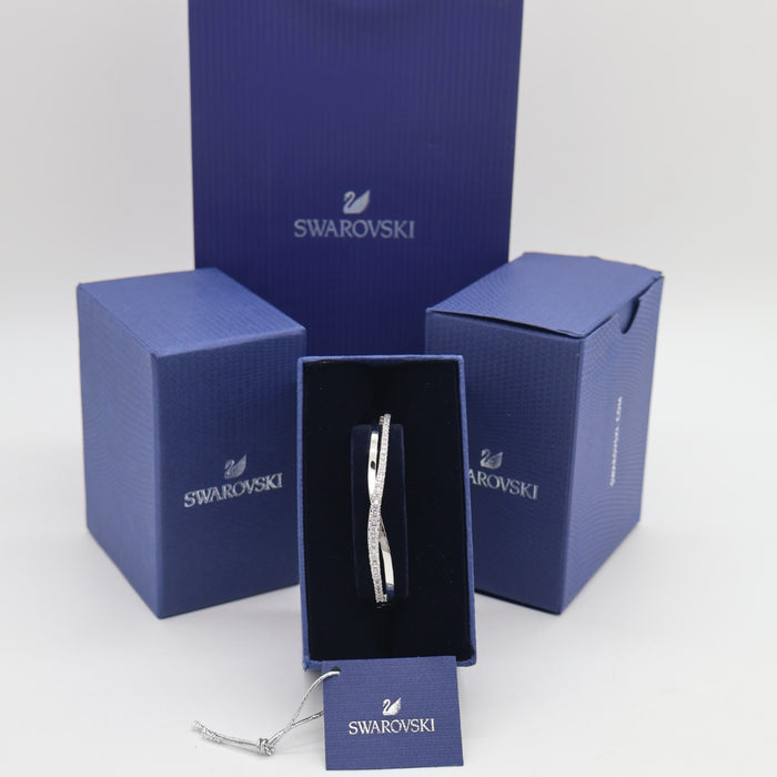 Swarovski Twist Infinity Bangle – Rhodium Plated with Clear Crystals - 5565210