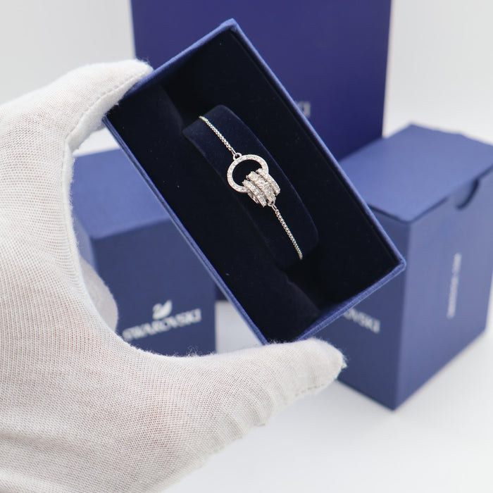 Swarovski Crystal Buckle Chain Bracelet – Silver Finish - 5501092