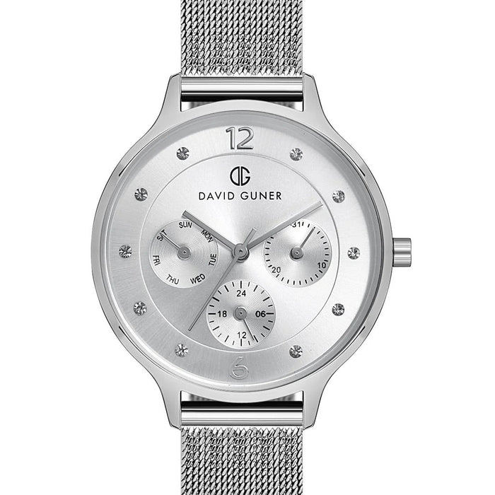 David Guner Silver Mesh Strap Women’s Watch - DG-8120LC-A1