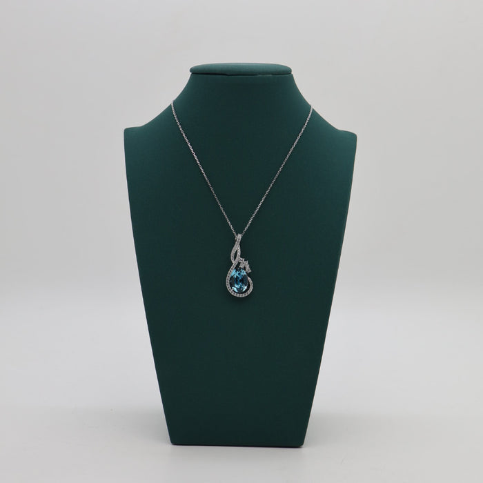 Blue Crystal Stress Necklace By Swarovski Crystal