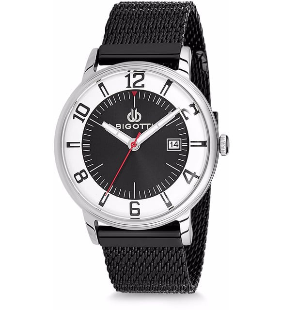 Bigotti Black Dial Mesh Strap Men’s Watch - BGT0181-4