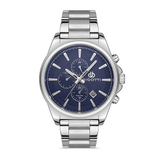 Bigotti Chronograph Blue Dial Stainless Steel Men’s Watch - BG110434-4