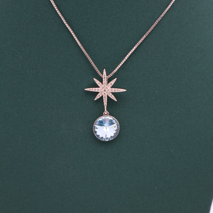Blue Crystal Necklace By Swarovski Crystal