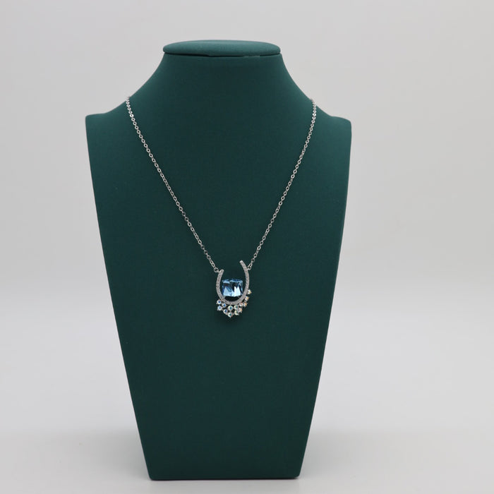 Premium Light Blue Crystal Necklace By Swarovski Crystal