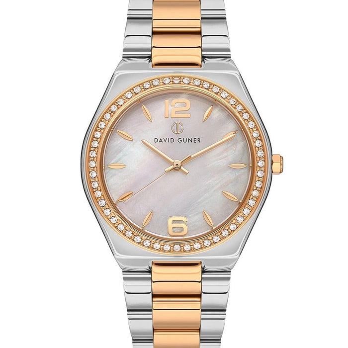 David Guner Women’s Two-Tone Rose Gold & Silver Watch with Mother of Pearl Dial - DG-8472LA-E1