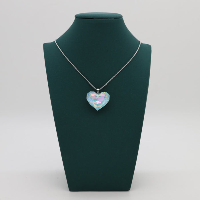 Light Blue Heart Necklace By Swarovski Crystal