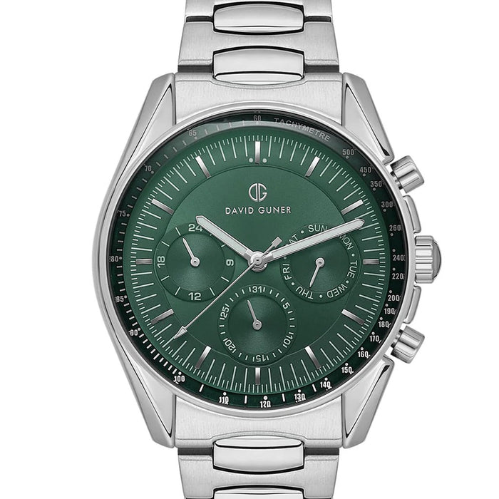 David Guner Men’s Green Chronograph Stainless Steel Watch DG-8670GA-A10