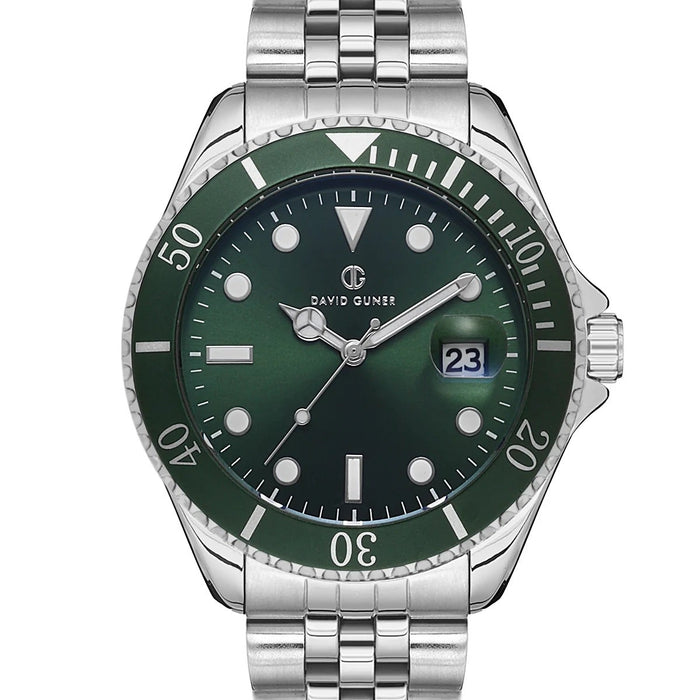 David Guner Men’s Green Diver Stainless Steel Watch DG-8230GA-A10