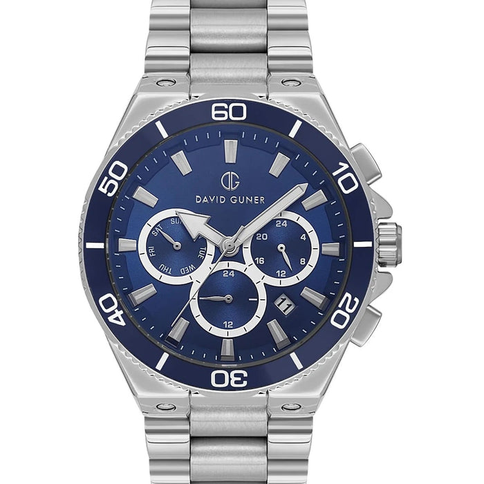 David Guner Men’s Blue Chronograph Stainless Steel Watch DG-8654GA-A2