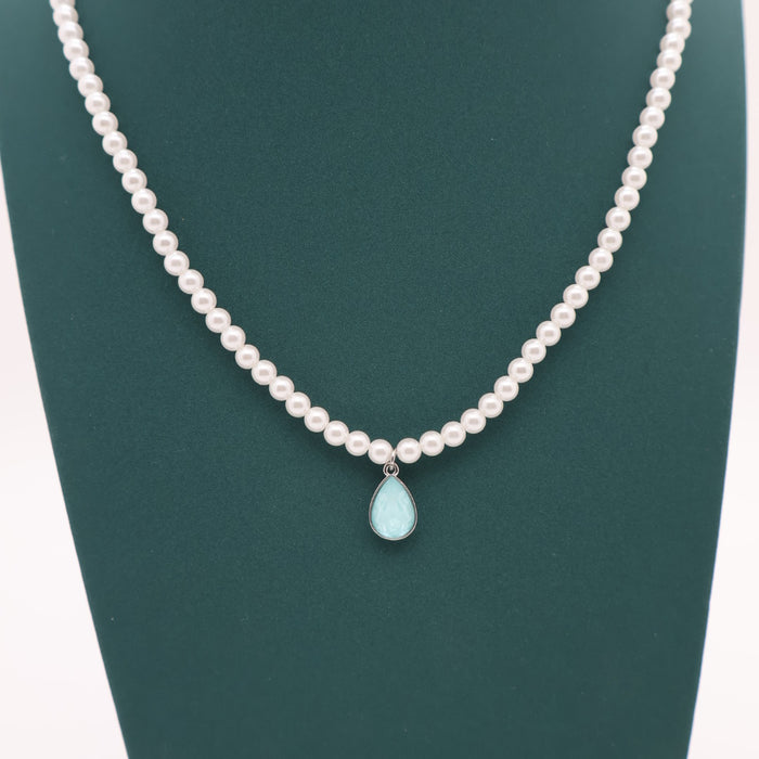 Light Blue Crystal Necklace By Swarovski Crystal