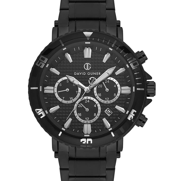 David Guner All-Black Chronograph Stainless Steel Watch DG-8424-GA-G2