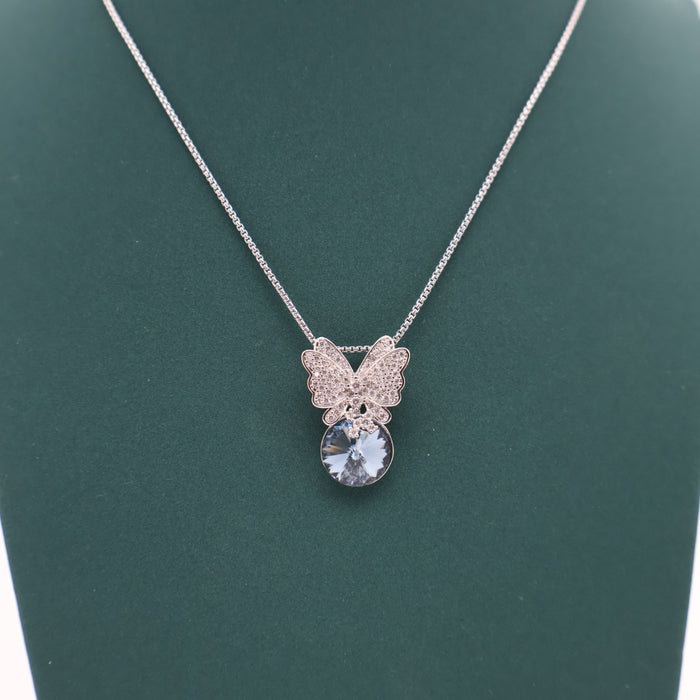 Dark Blue Crystal Necklace By Swarovski Crystal