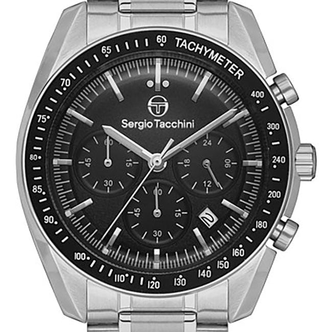 Sergio Tacchini Men’s Chronograph Stainless Steel Watch – Black Dial ST.1.103861