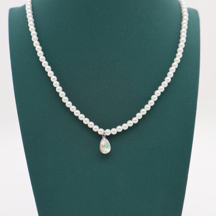 White Crystal Necklace By Swarovski Crystal