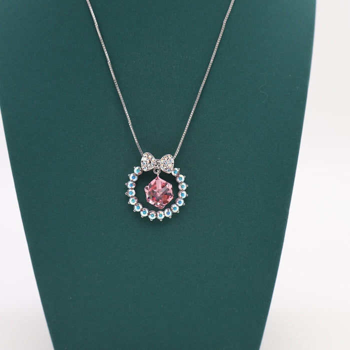 Purple Elegant Necklace By Swarovski Crystal