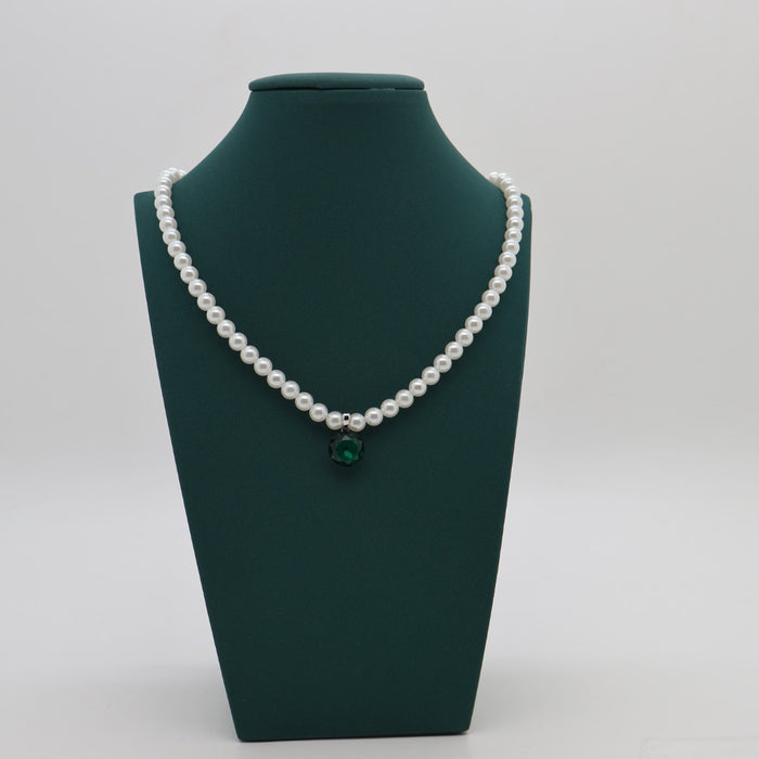 Dark Green Crystal Necklace By Swarovski Crystal