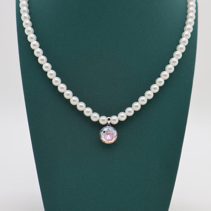 Elegant Colored Crystal Necklace By Swarovski Crystal